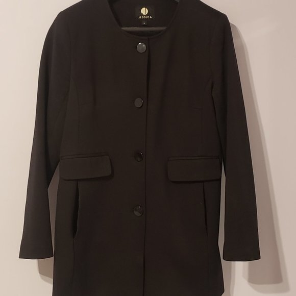 Jessica Brand Black Fall 4 Button Coat - Picture 1 of 4